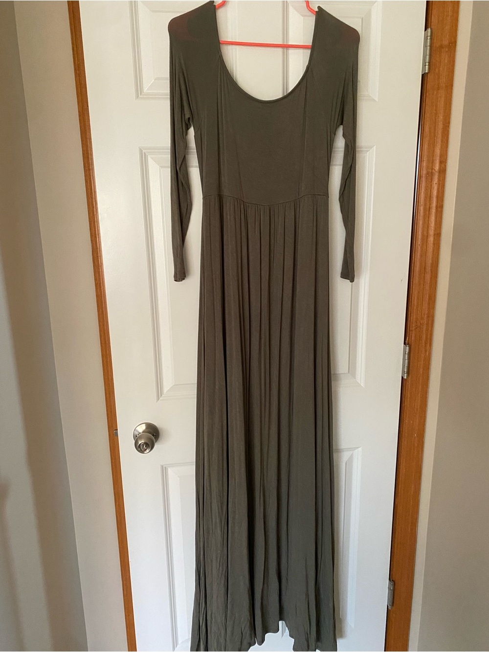 Pinkblush Olive Maxi Off the Shoulder Dress